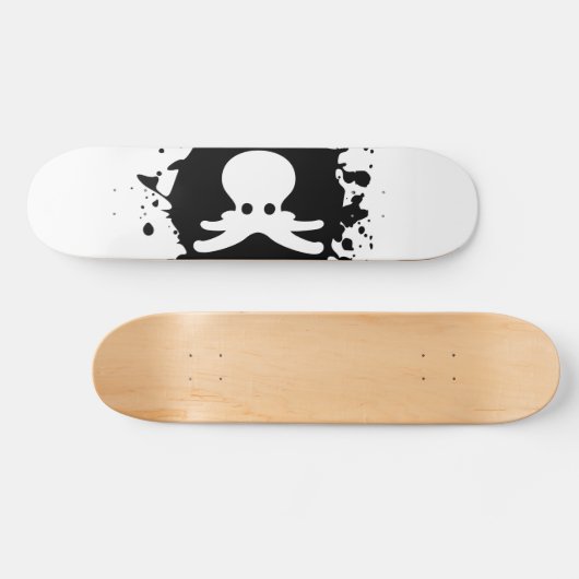 Zwarte en witte inktvlek persoonlijk skateboard (Horizontaal)