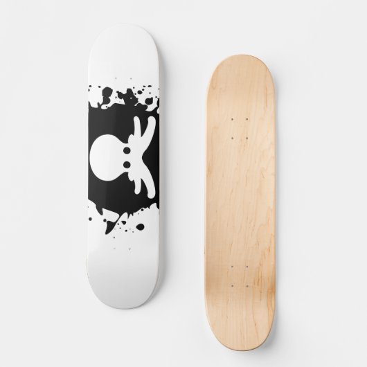 Zwarte en witte inktvlek persoonlijk skateboard (Voorkant)