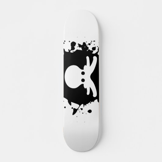 Zwarte en witte inktvlek persoonlijk skateboard (Voorkant)