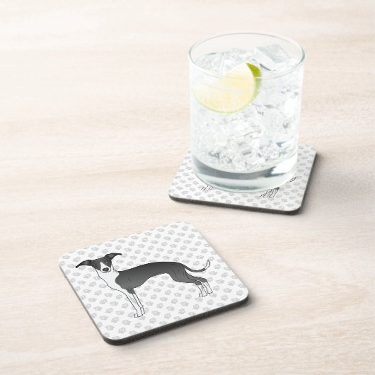 Zwarte en witte Italiaanse dolfijnen met poten Bier Onderzetter (Rechterzijde)