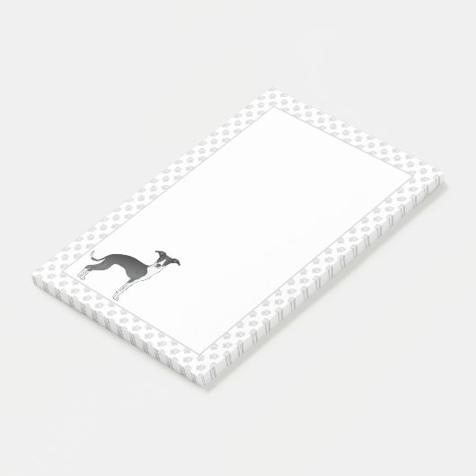 Zwarte en witte Italiaanse dolfijnen met poten Post-it® Notes (Schuin)