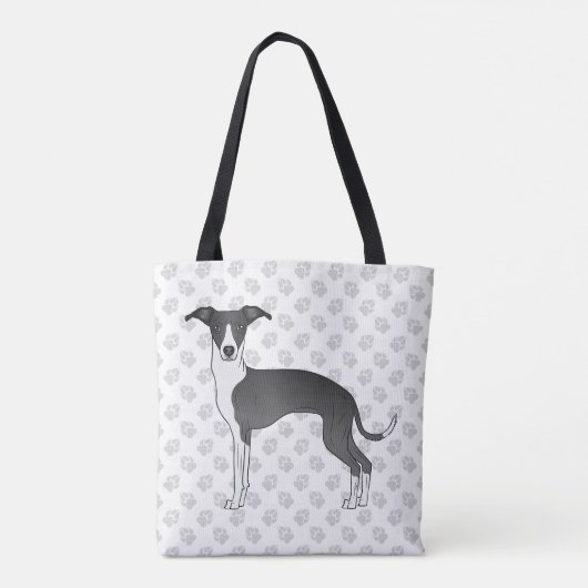 Zwarte en witte Italiaanse dolfijnen met poten Tote Bag (Achterkant)