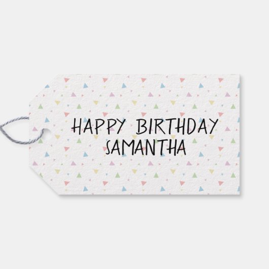 Zwarte en witte Italiaanse grijnshond - Happy Birt Cadeaulabel (Achterkant Horizontaal)