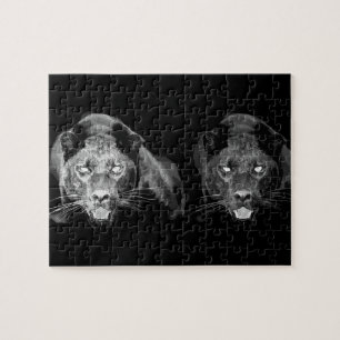 Zwarte en witte jaguar - Wilde dieren Grote katten Legpuzzel