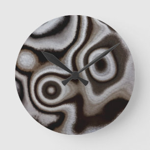 Zwarte en witte Jasper stone Ronde Klok