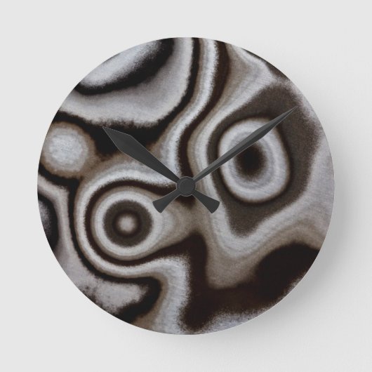 Zwarte en witte Jasper stone Ronde Klok (Voorkant)