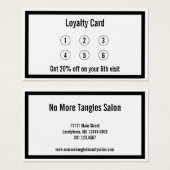 Zwarte en witte Kaart van de schoonheidssalon Loya (Voorkant /achterkant)