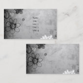 Zwarte en Witte Kaart van het Profiel van Bloemen Visitekaartje (Voorkant / Achterkant)