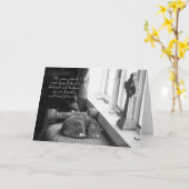 Zwarte en witte kaart voor kattenverlies (Gele Bloem)