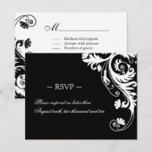 Zwarte en witte kaarten voor weddenschappen RSVP kaartje (Voorkant / Achterkant)