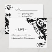 Zwarte en witte kaarten voor weddenschappen RSVP kaartje (Voorkant / Achterkant)