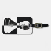 Zwarte en witte kaas bagagelabel (Voorkant horizontaal)