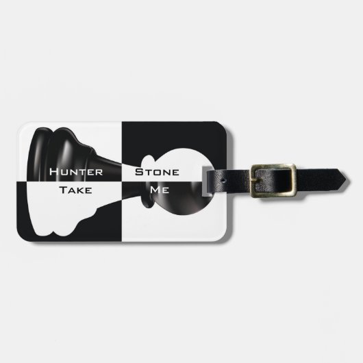 Zwarte en witte kaas bagagelabel (Voorkant horizontaal)