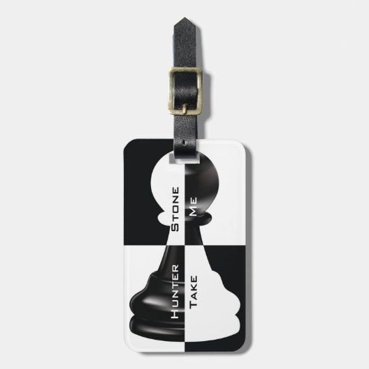 Zwarte en witte kaas bagagelabel (Voorkant verticaal)