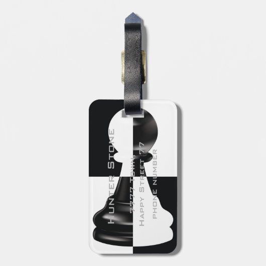 Zwarte en witte kaas bagagelabel (Achterkant verticaal)