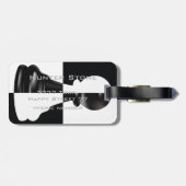 Zwarte en witte kaas bagagelabel (Achterkant horizontaal)