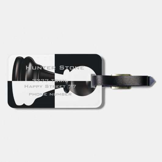 Zwarte en witte kaas bagagelabel (Achterkant horizontaal)