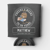 Zwarte en witte kaas en bier 50e verjaardag blikjeskoeler (Voorkant)