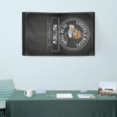 Zwarte en witte kaas en bier 50e verjaardag spandoek (Beurs)