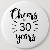 Zwarte en witte kaas tot 30 jaar ronde button 6,0 cm (Voorkant)