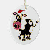 Zwarte en witte kabeljauw in Santa Hat Keramisch Ornament (Rechts)