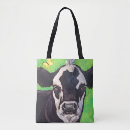 Zwarte en witte kabeljauw met Kelly Green Tote Bag
