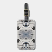 Zwarte en witte kaleidoscoop graffiti bagagelabel (Voorkant verticaal)