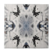 Zwarte en witte kaleidoscoop graffiti tegeltje (Voorkant)