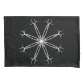 Zwarte en witte Kaleidoscoop Star Pillowcase Kussensloop (Voorkant)