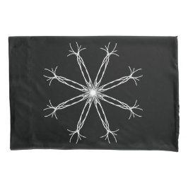 Zwarte en witte Kaleidoscoop Star Pillowcase Kussensloop
