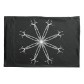 Zwarte en witte Kaleidoscoop Star Pillowcase Kussensloop (Achterkant)