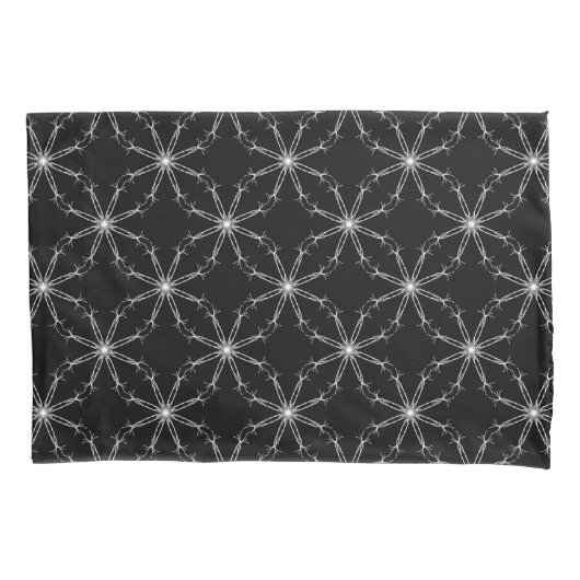 Zwarte en witte Kaleidoscoop Star Pillowcase Kussensloop (Voorkant)