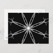 Zwarte en witte Kaleidoscoop ster Briefkaart (Voorkant / Achterkant)