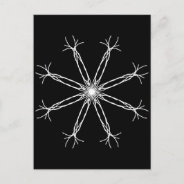 Zwarte en witte Kaleidoscoop ster Briefkaart