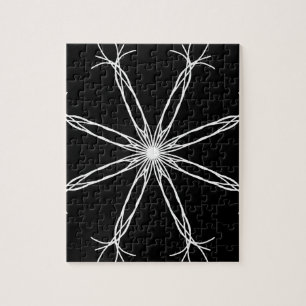 Zwarte en witte Kaleidoscoop ster Legpuzzel