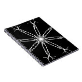 Zwarte en witte Kaleidoscoop ster Notitieboek (Rechterzijde)