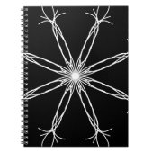 Zwarte en witte Kaleidoscoop ster Notitieboek (Voorkant)