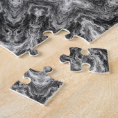 ZWARTE EN WITTE KALEIDOSCOPISCHE GEOMETRISCHE MAND LEGPUZZEL (Zijkant)