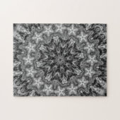 ZWARTE EN WITTE KALEIDOSCOPISCHE GEOMETRISCHE MAND LEGPUZZEL (Horizontaal)