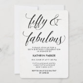 Zwarte en witte kalligrafie 50th Birthday Party Kaart (Voorkant)