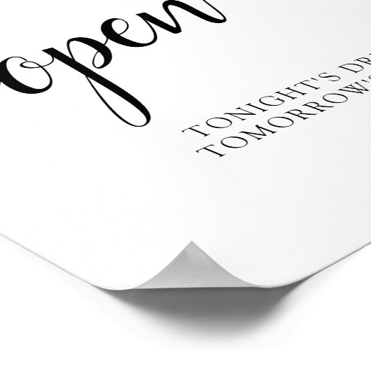 Zwarte en witte kalligrafie Band met open boog Poster (Hoek)