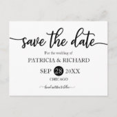 Zwarte en witte kalligrafie-bruiloft bespaart de d briefkaart (Voorkant)