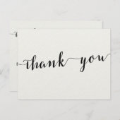 Zwarte en witte kalligrafie Dank u Briefkaarten (Voorkant / Achterkant)
