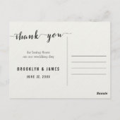 Zwarte en witte kalligrafie Dank u Briefkaarten (Achterkant)