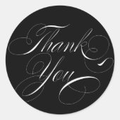 Zwarte en witte kalligrafie Hartelijk dank Ronde Sticker (Voorkant)