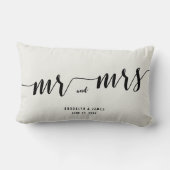 Zwarte en witte kalligrafie Lumbar Weddenschap Kus Kussen (Achterkant)