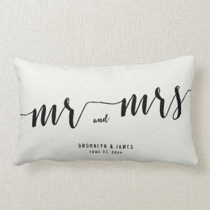 Zwarte en witte kalligrafie Lumbar Weddenschap Kus Kussen