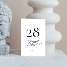 Zwarte en witte kalligrafie Moderne bruiloft Kaart