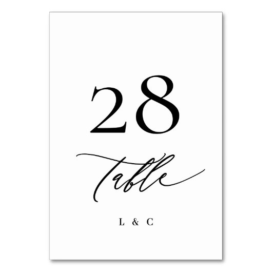 Zwarte en witte kalligrafie Moderne bruiloft Kaart (Voorkant)