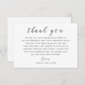 Zwarte en witte kalligrafie. Moderne scriptbruilof Bedankkaart (Voorkant / Achterkant)